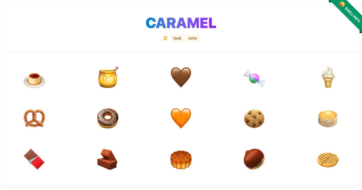 Caramel Emojis 🍮 🍯 🤎 | Meaning, Copy & Paste