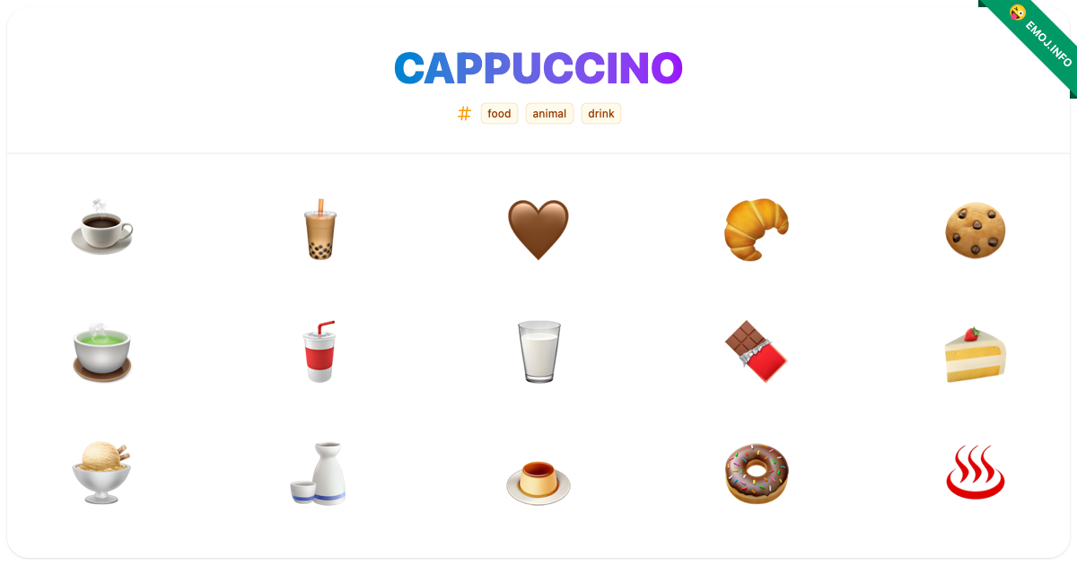 Cappuccino Emojis ☕ 🧋 🤎 | Meaning, Copy & Paste