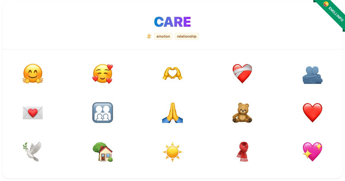 Care Emojis 🤗 🥰 🫶 | Meaning, Copy & Paste