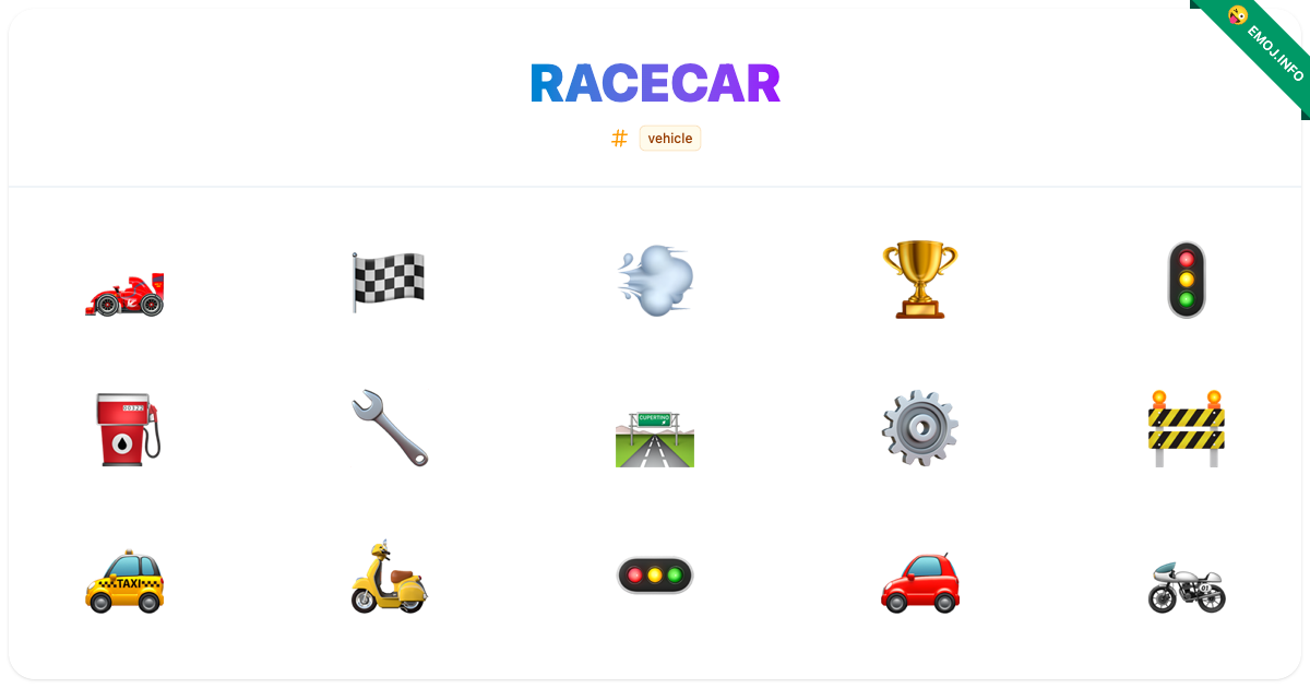 Racecar Emojis ๐๏ธ ๐ ๐จ | Meaning, Copy & Paste