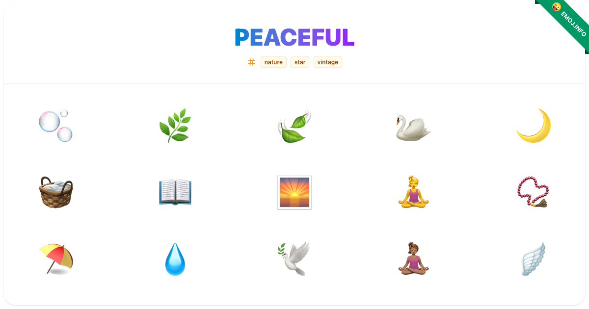 Peaceful Emojis ๐ซง ๐ฟ ๐ | Meaning, Copy & Paste