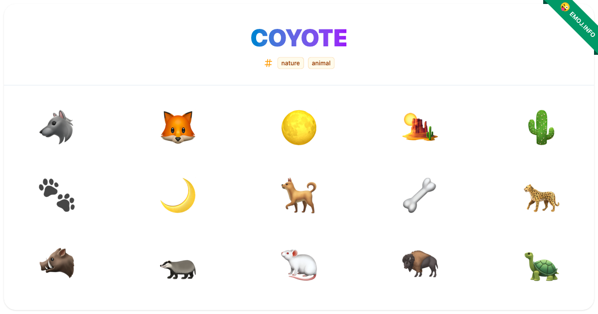 Coyote Emojis ๐บ ๐ฆ ๐ | Meaning, Copy & Paste