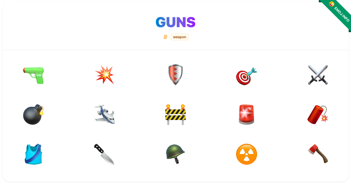 Guns Emojis 🔫 💥 🛡️ | Meaning, Copy & Paste