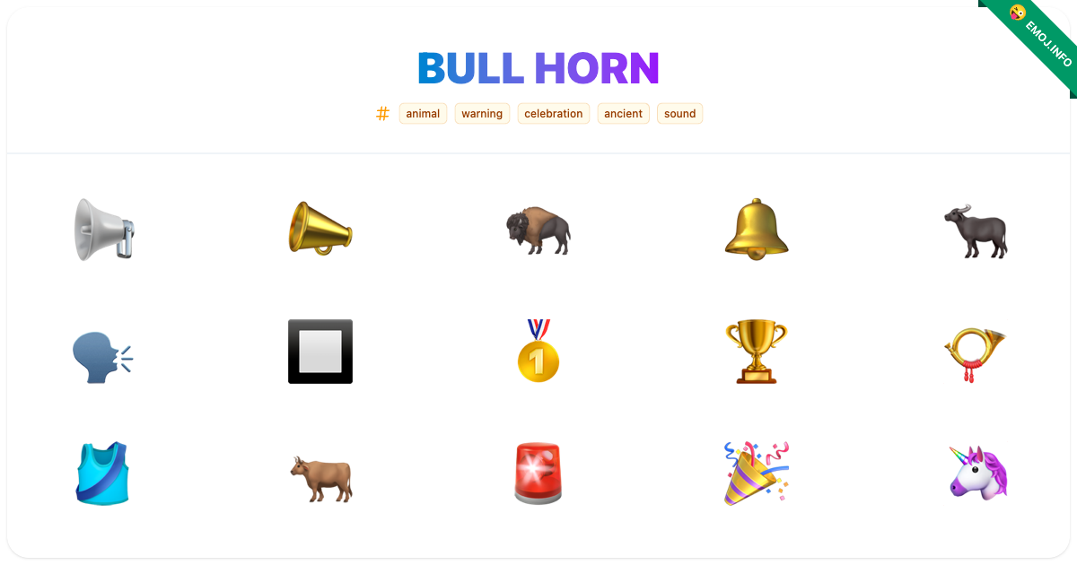 Bull Horn Emojis 📢 📣 🦬 | Meaning, Copy & Paste
