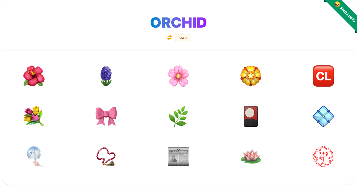 Orchid Emojis 🌺 🪻 🌸 | Meaning, Copy & Paste