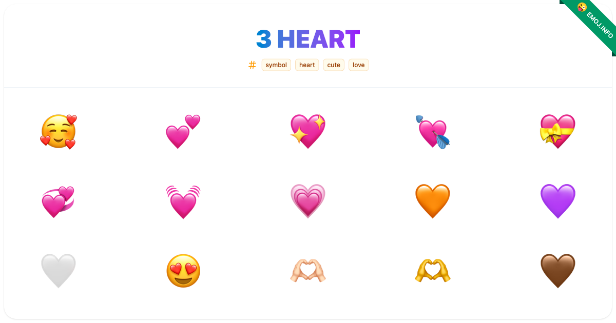 3 Heart Emojis 🥰 💕 💖 | Meaning, Copy & Paste