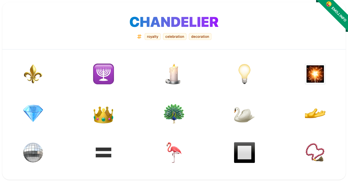 Chandelier Emojis ⚜️ 🕎 🕯️ | Meaning, Copy & Paste
