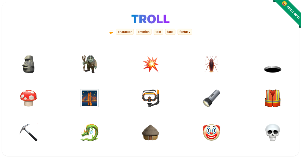 Troll Emojis 🗿 🧌 💥 | Meaning, Copy & Paste