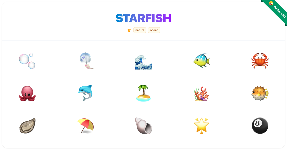 Starfish Emojis 🫧 🎐 🌊 | Meaning, Copy & Paste