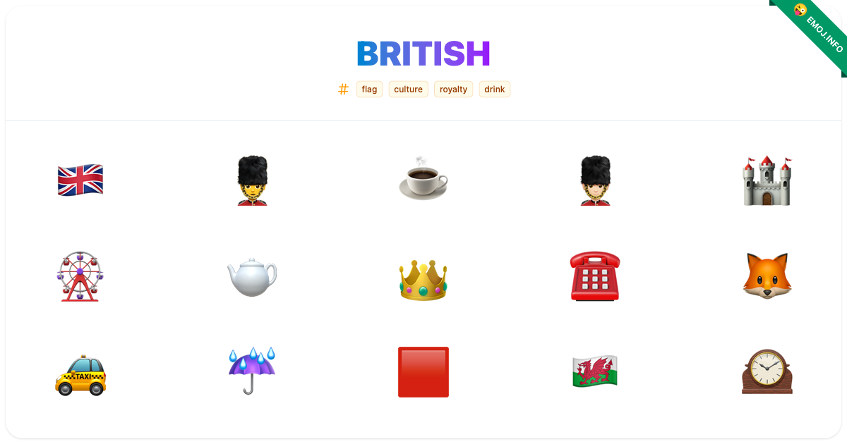 British Emojis 🇬🇧 💂 ☕ | Meaning, Copy & Paste