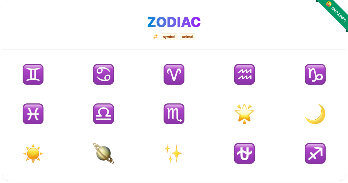 Zodiac Emojis ♊ ♋ ♈ | Meaning, Copy & Paste