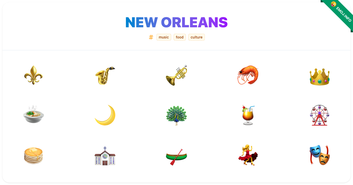 New Orleans Emojis โ๏ธ ๐ท ๐บ | Meaning, Copy & Paste