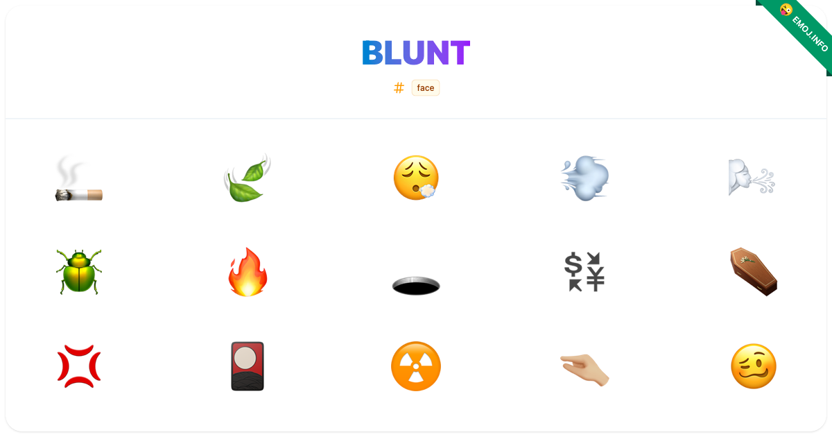Blunt Emojis ๐ฌ ๐ ๐ฎโ๐จ | Meaning, Copy & Paste