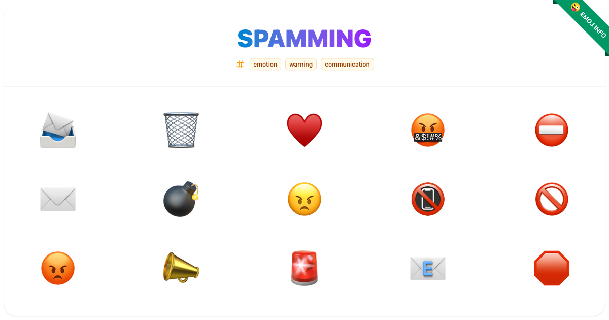 Spamming Emojis 📨 🗑️ ♥️ | Meaning, Copy & Paste