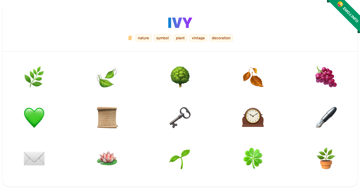 Ivy Emojis ๐ฟ ๐ ๐ณ | Meaning, Copy & Paste