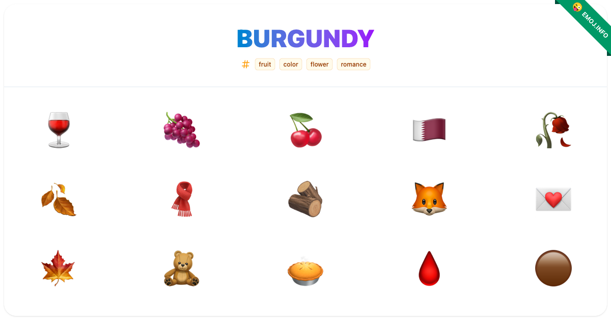 Burgundy Emojis 🍷 🍇 🍒 | Meaning, Copy & Paste