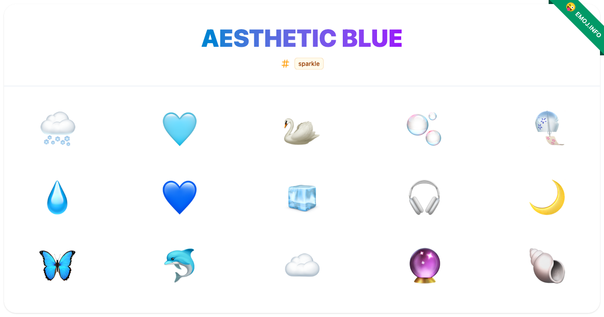 Aesthetic Blue Emojis 🌨️ 🩵 🦢 | Meaning, Copy & Paste