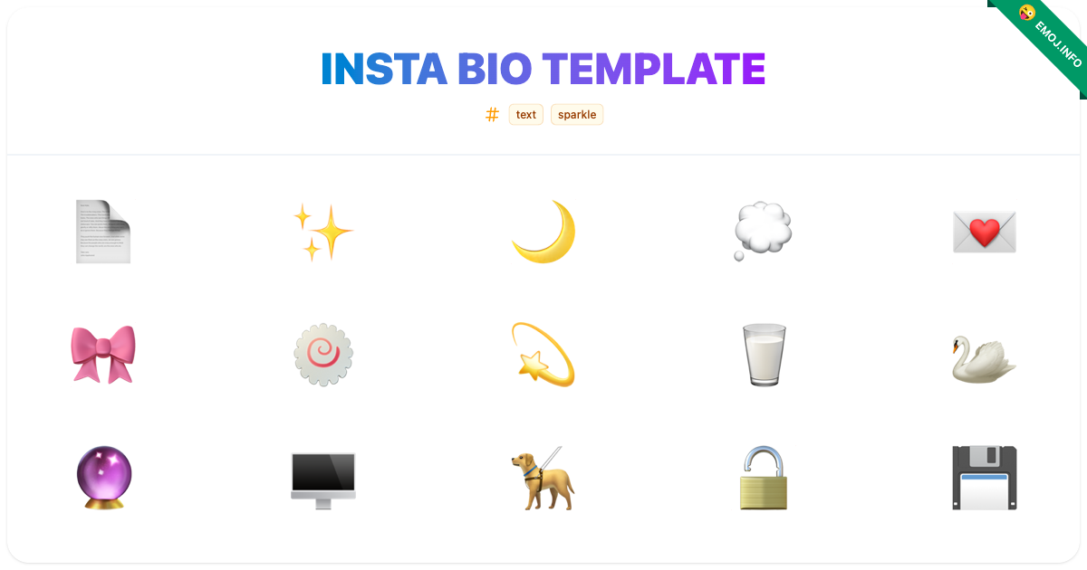 Insta Bio Template Emojis ๐ ๐ | Meaning, Copy & Paste