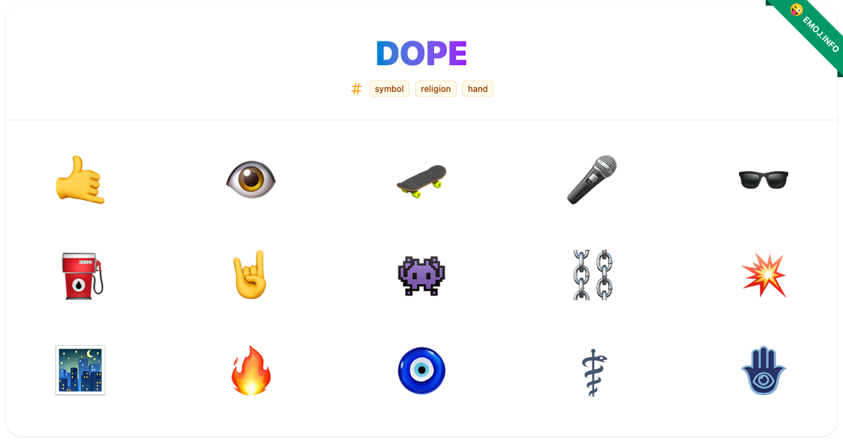 Dope Emojis 🤙 👁️ 🛹 | Meaning, Copy & Paste