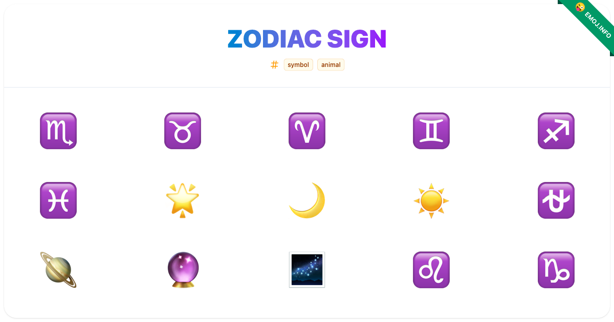 Zodiac Sign Emojis ♏ ♉ ♈ | Meaning, Copy & Paste