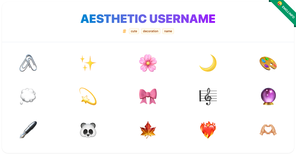Aesthetic Username Emojis 🖇️ 🌸 | Meaning, Copy & Paste