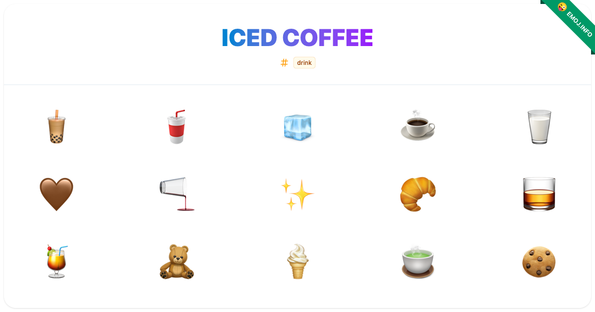 Iced Coffee Emojis 🧋 🥤 🧊 | Meaning, Copy & Paste