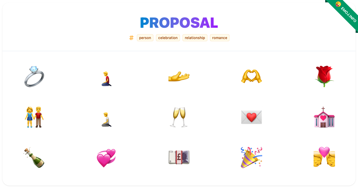 Proposal Emojis ๐ ๐งโโ๏ธ ๐ซด | Meaning, Copy & Paste