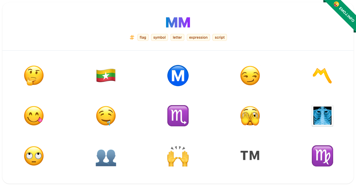 Mm Emojis 🤔 🇲🇲 Ⓜ️ | Meaning, Copy & Paste