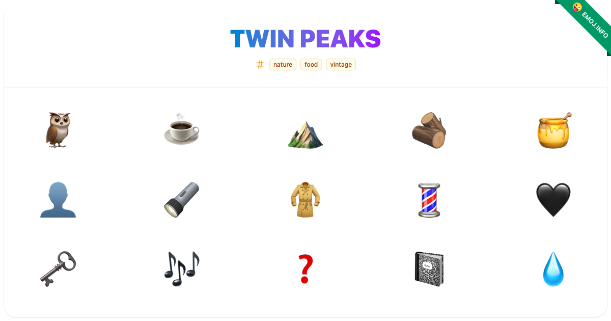 Twin Peaks Emojis 🦉 ☕ ⛰️ | Meaning, Copy & Paste