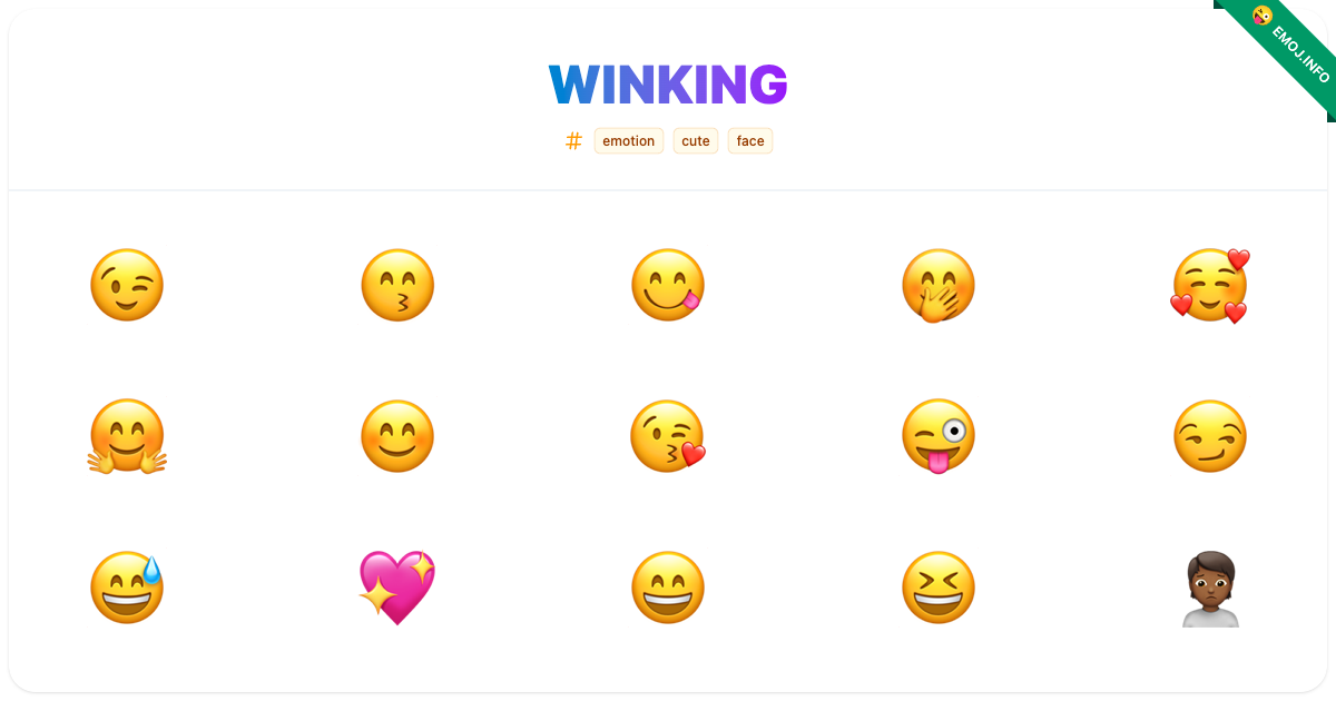 Winking Emojis 😉 😙 😋 | Meaning, Copy & Paste