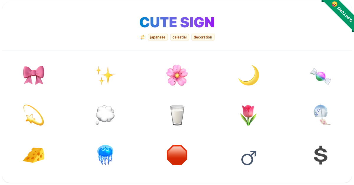 Cute Sign Emojis 🎀 🌸 | Meaning, Copy & Paste
