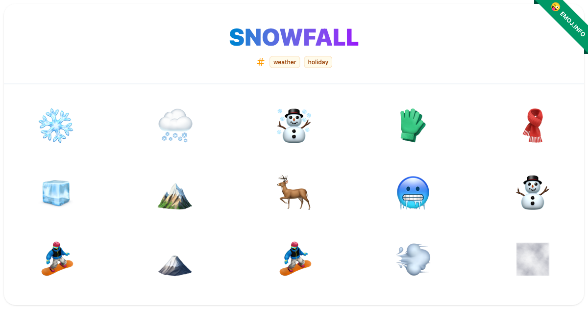 Snowfall Emojis ️ 🌨️ ☃️ | Meaning, Copy & Paste