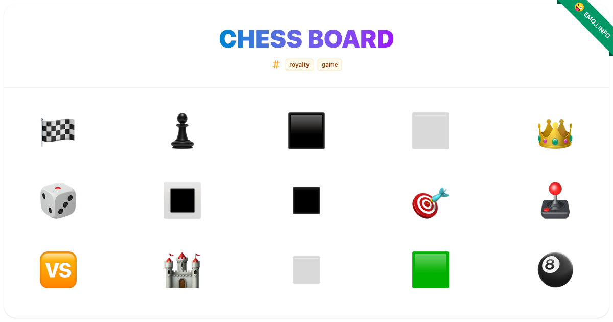 Chess Board Emojis 🏁 ♟️ ⬛ | Meaning, Copy & Paste