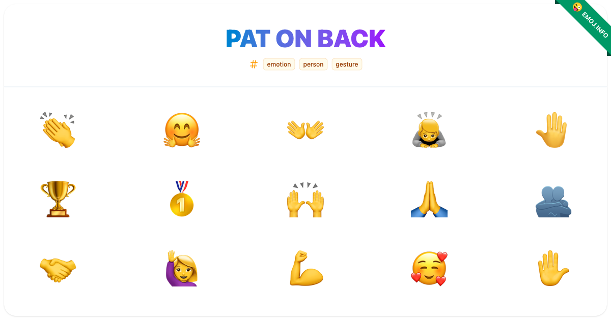 Pat On Back Emojis ๐ ๐ค ๐ | Meaning, Copy & Paste