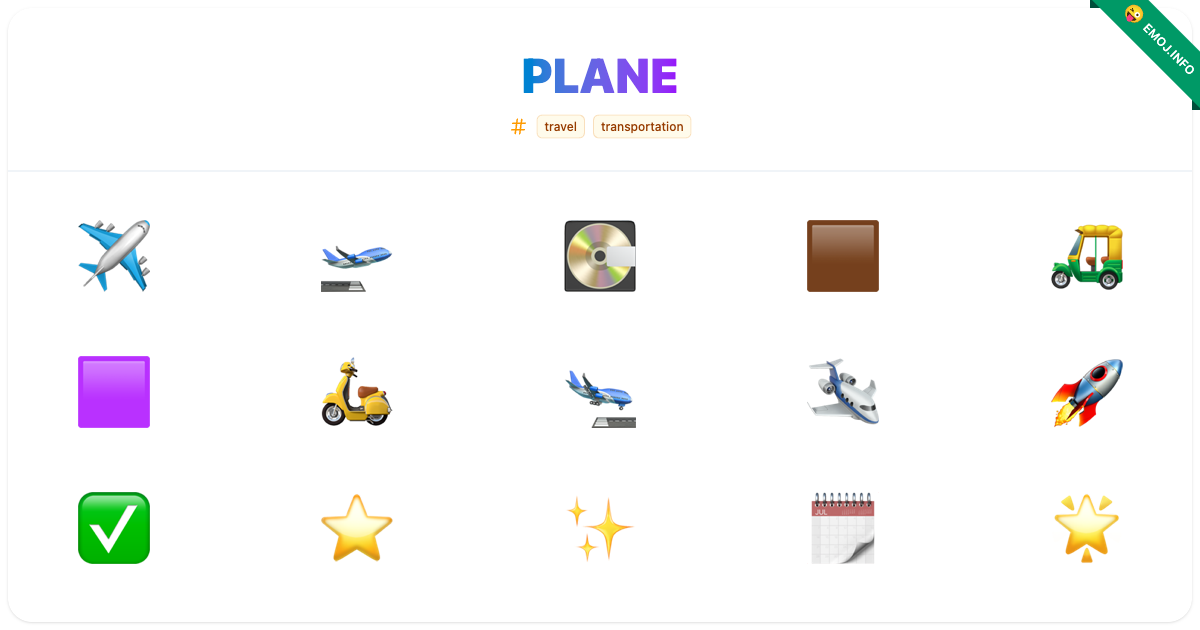 Plane Emojis ️ 🛫 💽 | Meaning, Copy & Paste