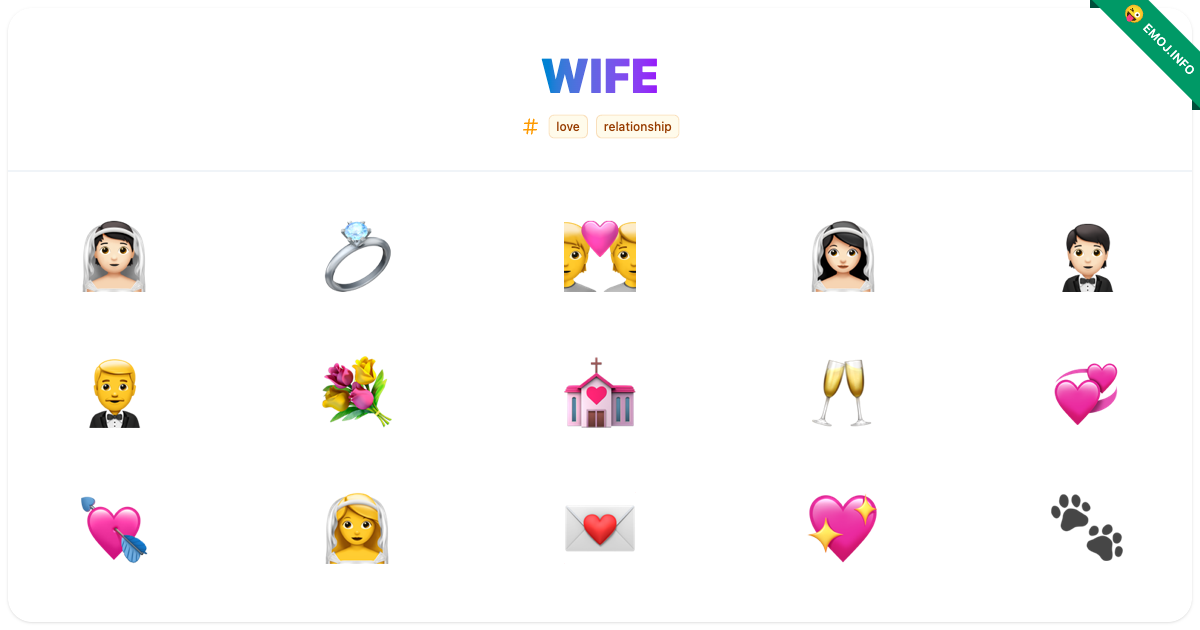 Wife Emojis 👰🏻 💍 💑 | Meaning, Copy & Paste