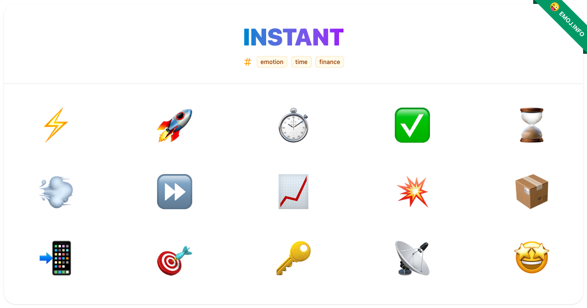 Instant Emojis ⚡ 🚀 ⏱️ | Meaning, Copy & Paste
