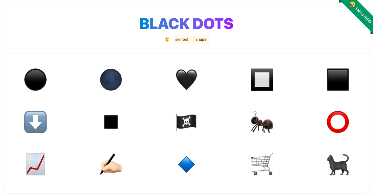 Black Dots Emojis ⚫ 🌑 🖤 | Meaning, Copy & Paste