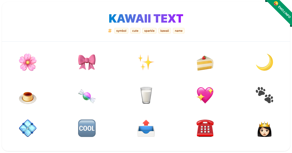 Kawaii Text Emojis 🌸 🎀 | Meaning, Copy & Paste