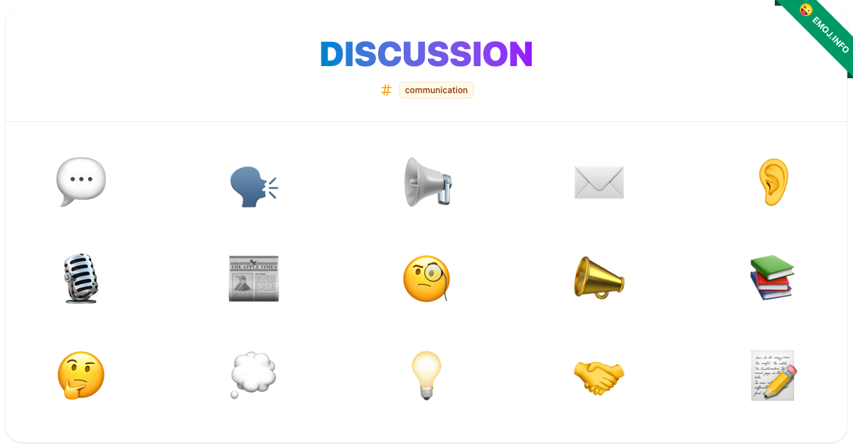 Discussion Emojis ๐ฌ ๐ฃ๏ธ ๐ข | Meaning, Copy & Paste