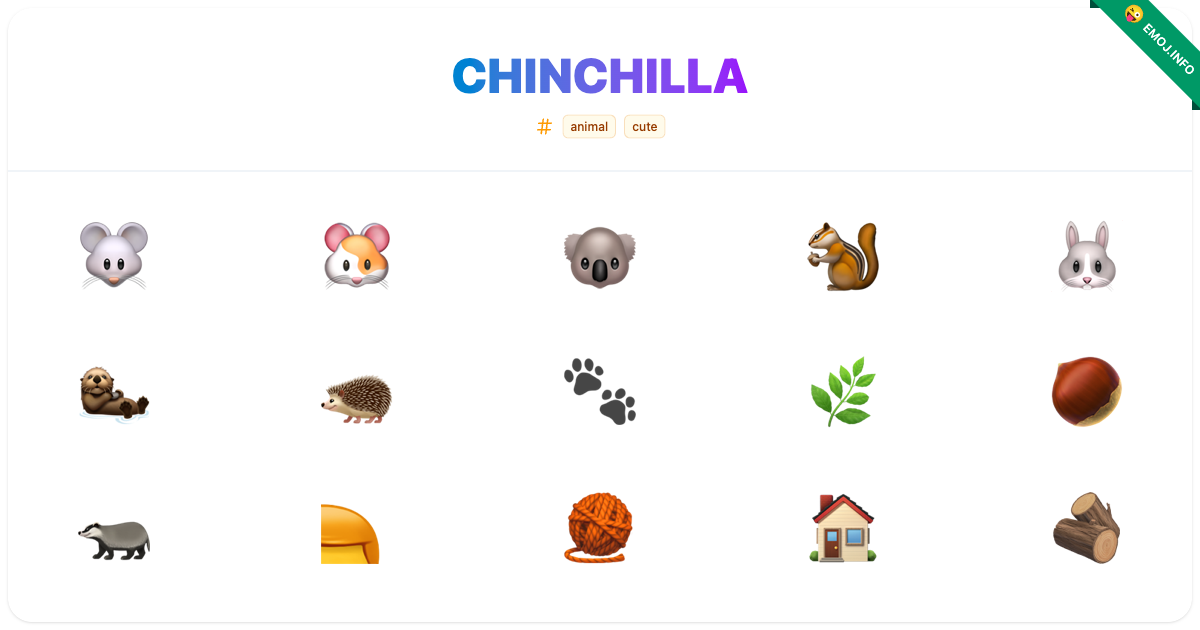 Chinchilla Emojis ๐ญ ๐น ๐จ | Meaning, Copy & Paste