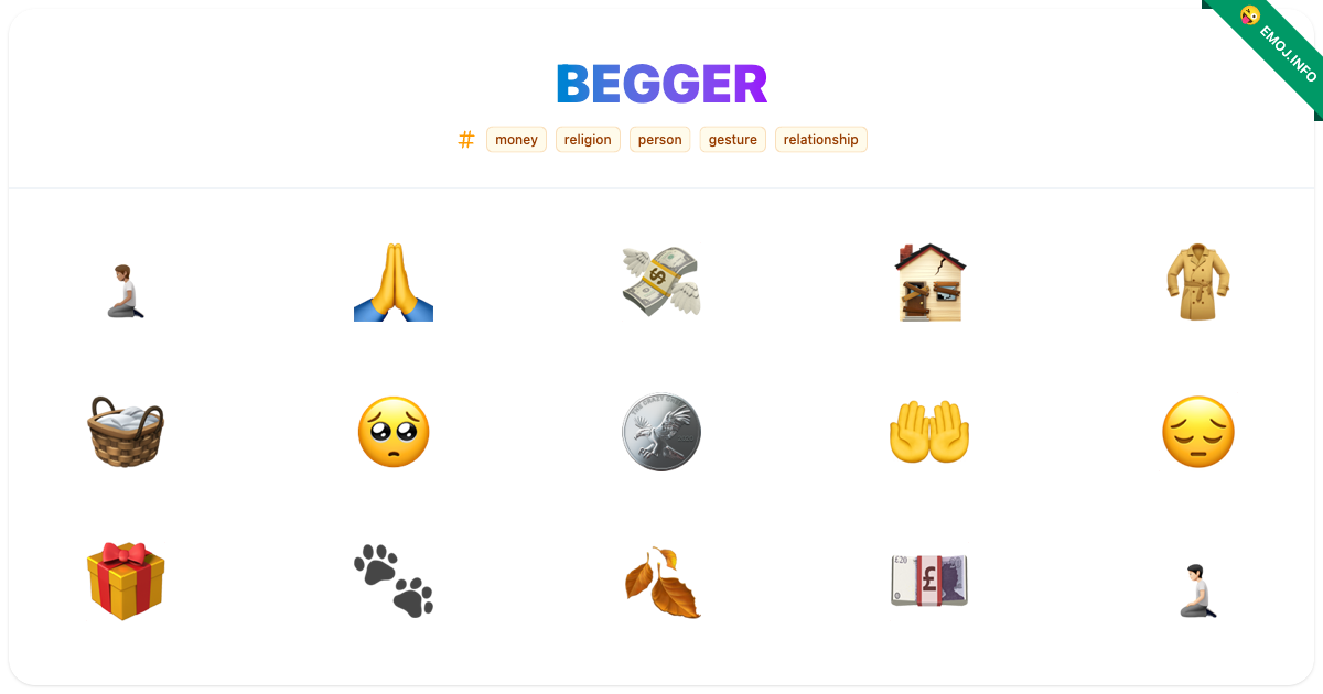Begger Emojis 🧎🏽 🙏 💸 | Meaning, Copy & Paste