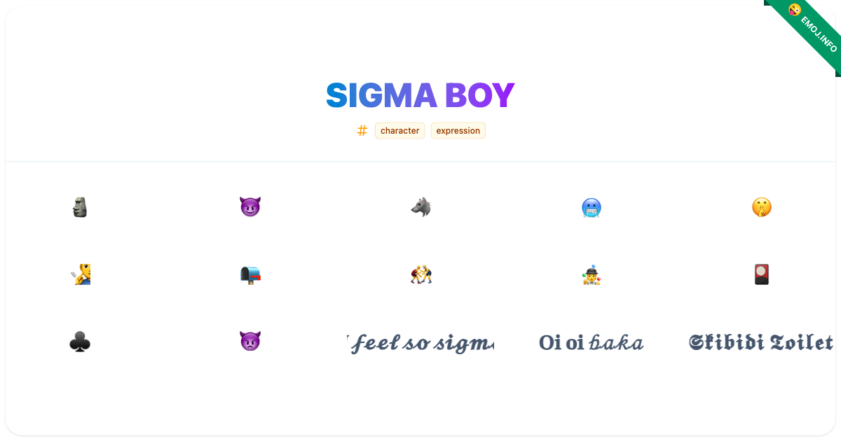 Sigma Boy Emojis 🗿 😈 🐺 | Meaning, Copy & Paste