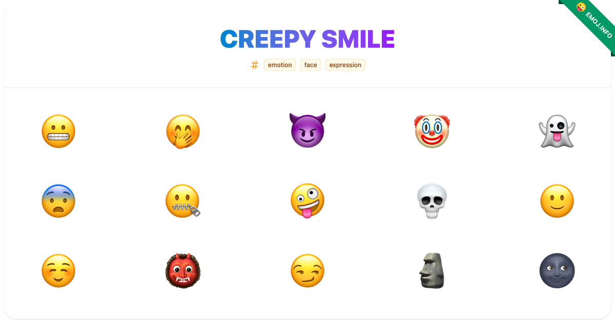 Creepy Smile Emojis 😬 🤭 😈 | Meaning, Copy & Paste