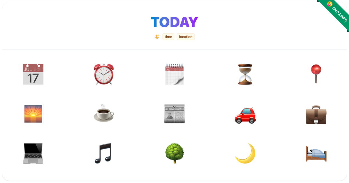 Today Emojis π
β° ποΈ | Meaning, Copy & Paste