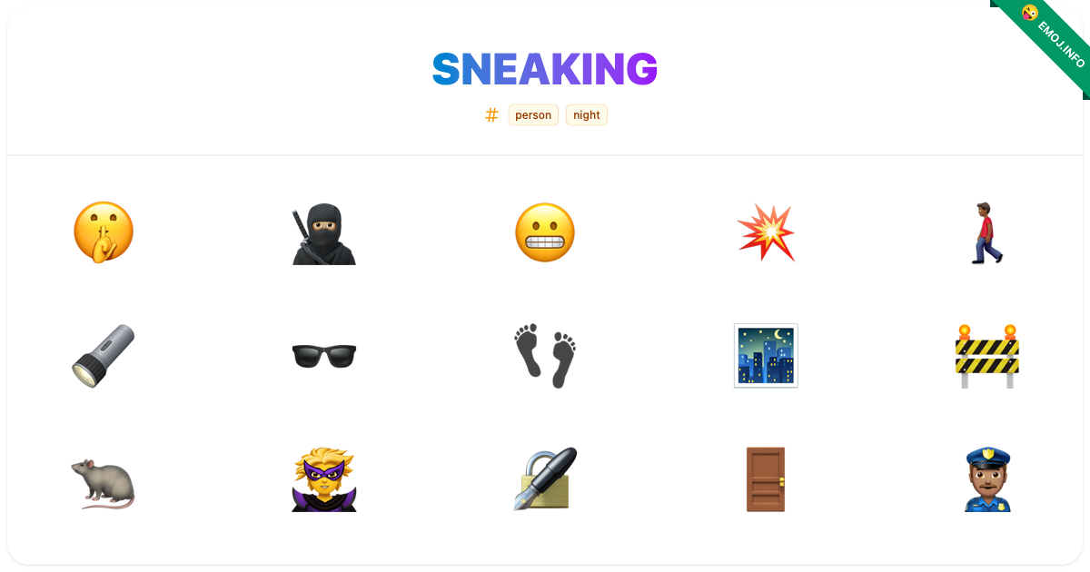 Sneaking Emojis 🤫 🥷🏼 😬 | Meaning, Copy & Paste
