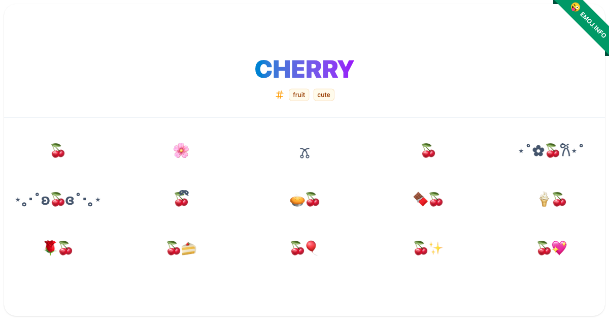 Cherry Emojis π πΈ πΌ | Meaning, Copy & Paste