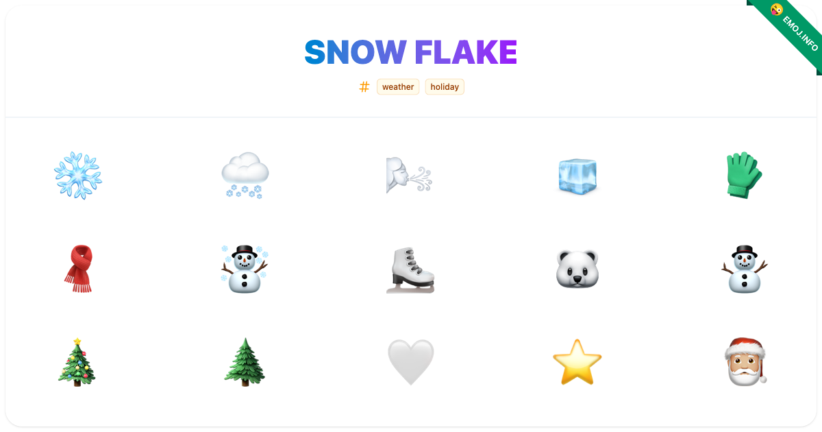 Snow Flake Emojis ️ 🌨️ 🌬️ | Meaning, Copy & Paste