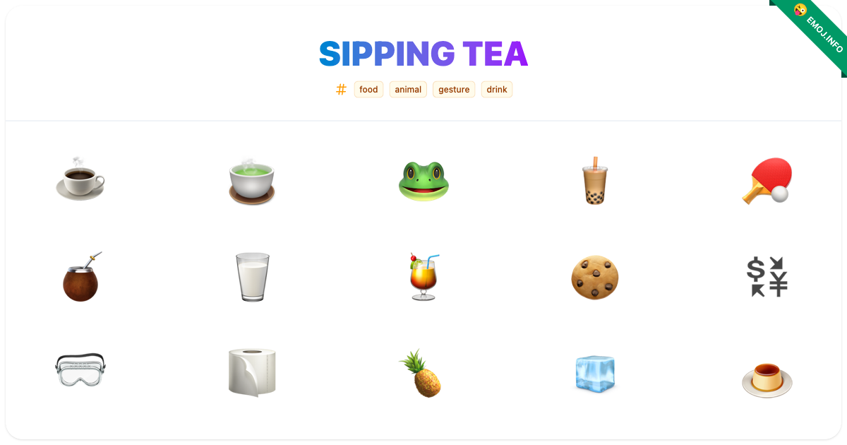 Sipping Tea Emojis ☕ 🍵 🐸 | Meaning, Copy & Paste