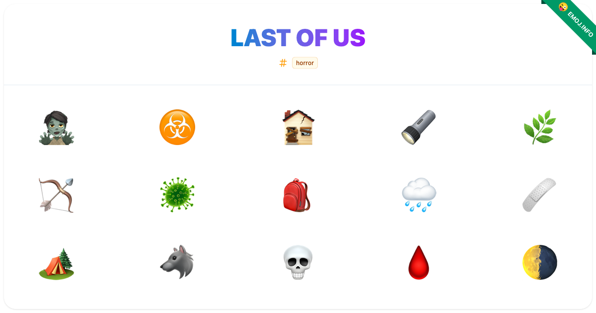 Last Of Us Emojis 🧟 ☣️ 🏚️ | Meaning, Copy & Paste